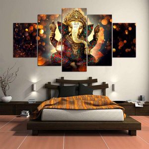 Décoration Murale en 5 pièces Hindou Ganesh - L'univers-karma