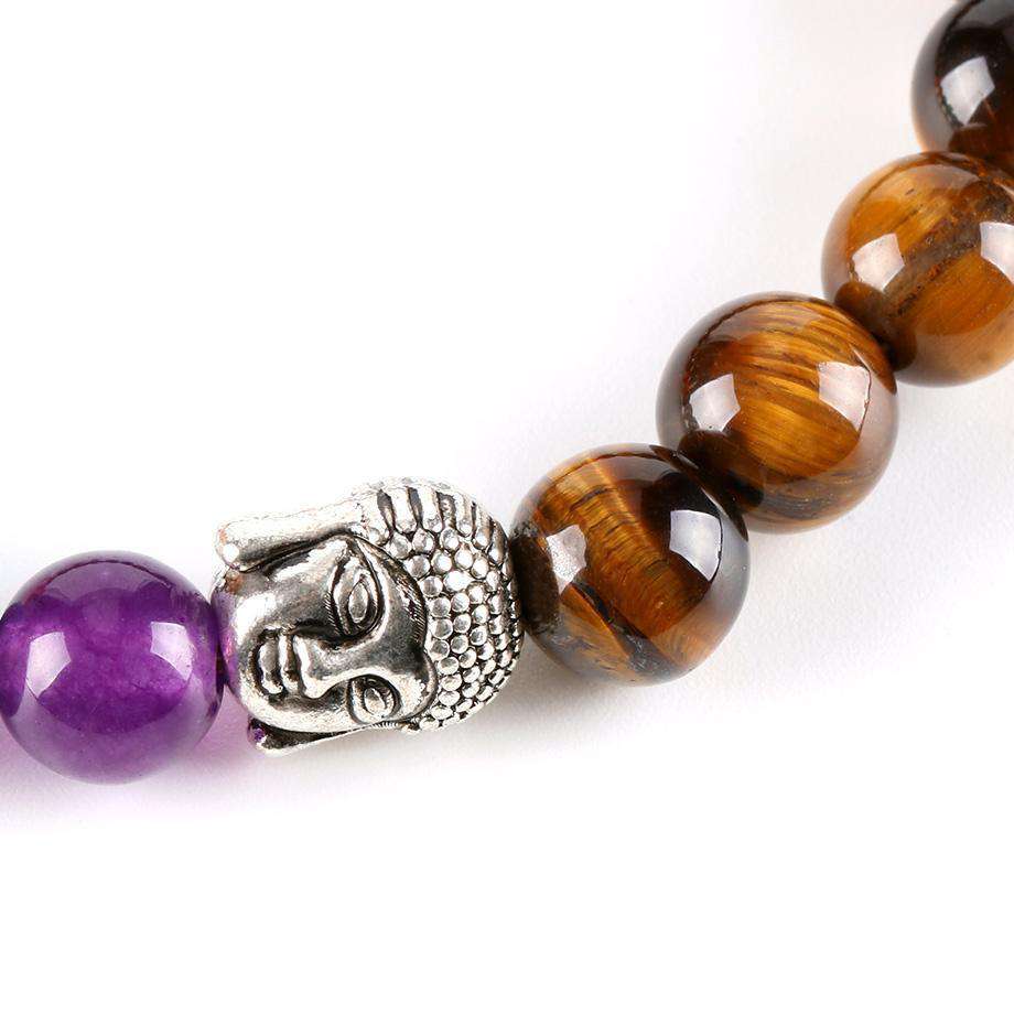 Bracelet Bouddha "Oeil de Tigre et 7 Chakras" - L'univers-karma