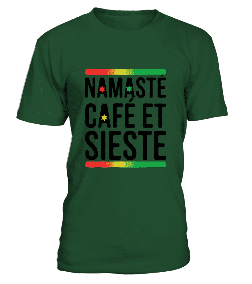 T Shirt Homme "Namasté, café et sieste" - L'univers-karma