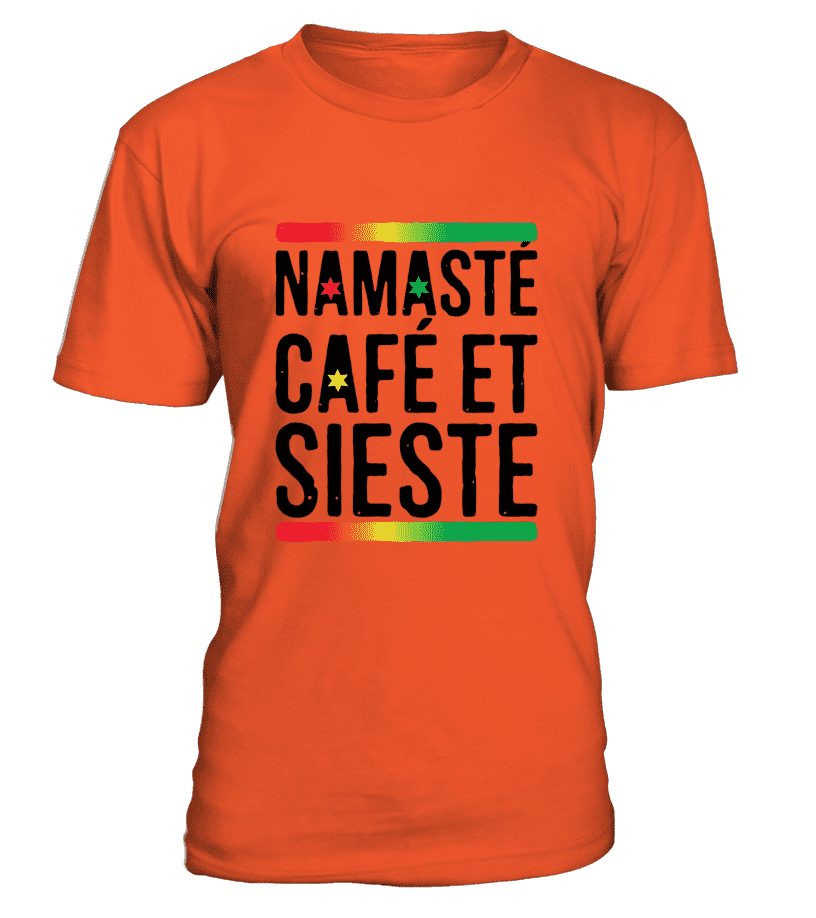 T Shirt Homme "Namasté, café et sieste" - L'univers-karma