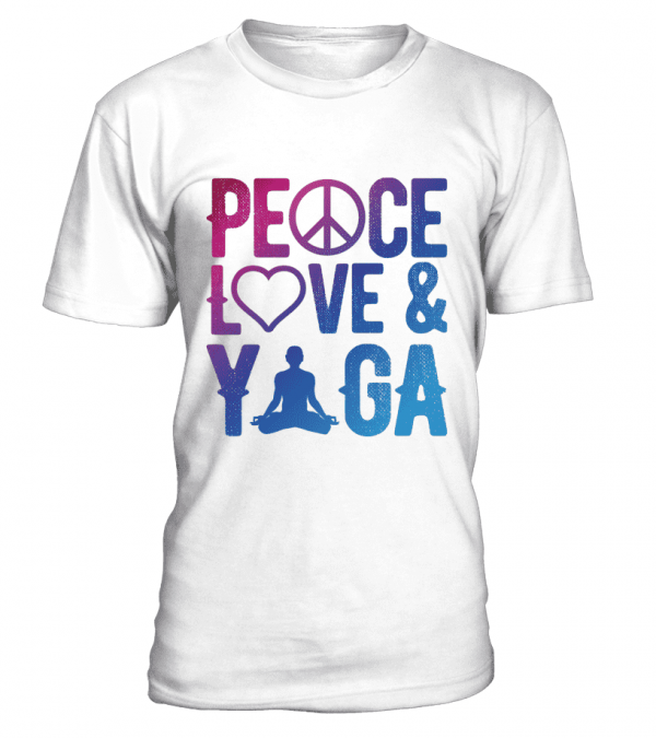 T Shirt "Peace, Love & Yoga" Pour homme - L'univers-karma