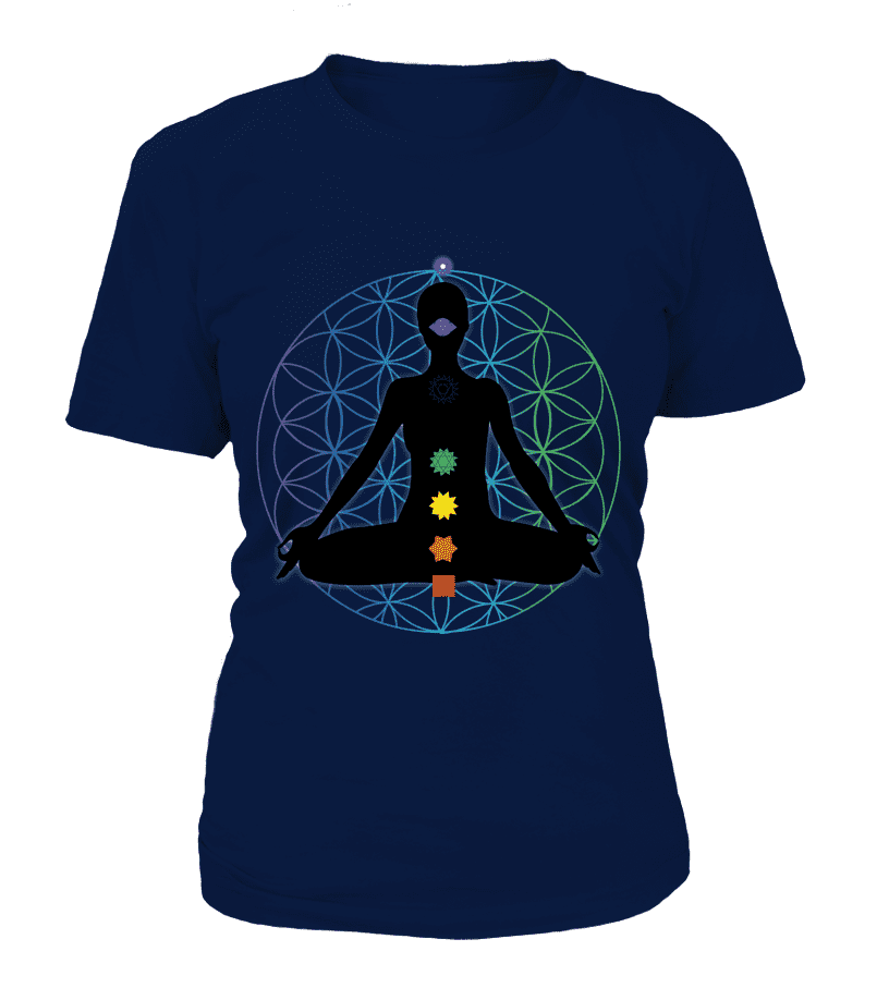T Shirt "Méditation 7 Chakras" Pour femme - L'univers-karma