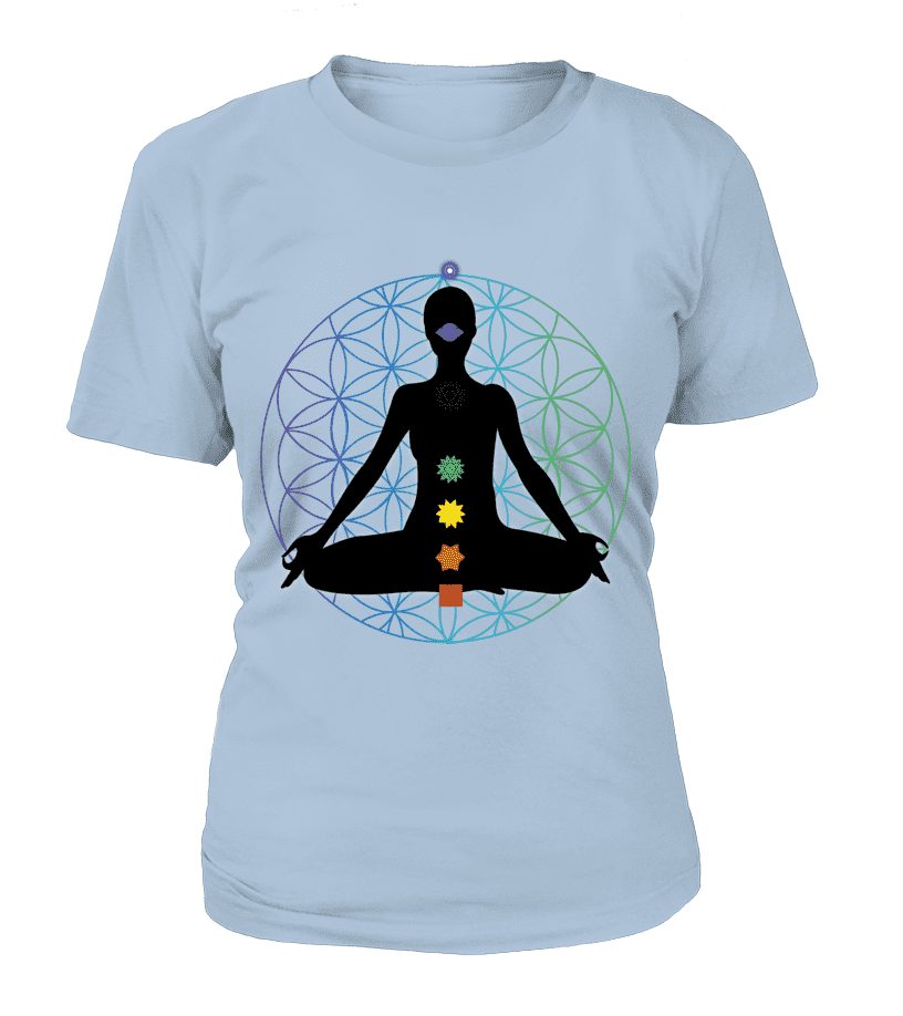 T Shirt "Méditation 7 Chakras" Pour femme - L'univers-karma