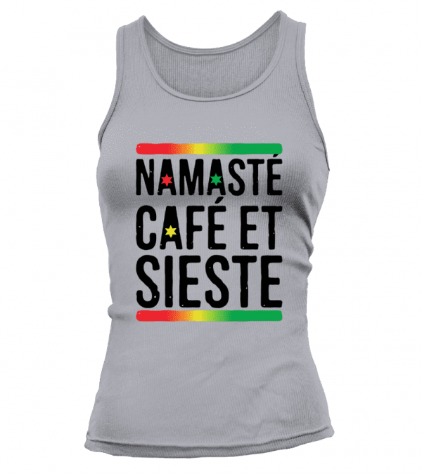 Débardeur Femme "Namasté, café et sieste" - L'univers-karma