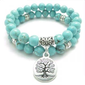 Bracelet Double Turquoise Arbre de Vie Ancestral - L'univers-karma