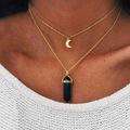 Double collier de Lune Avec pierre Naturelle - L'univers-karma