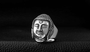 Bague de Chance Bouddha en Acier Inoxydable - L'univers-karma