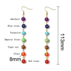 Boucles d’oreilles des 7 chakras - Crochet